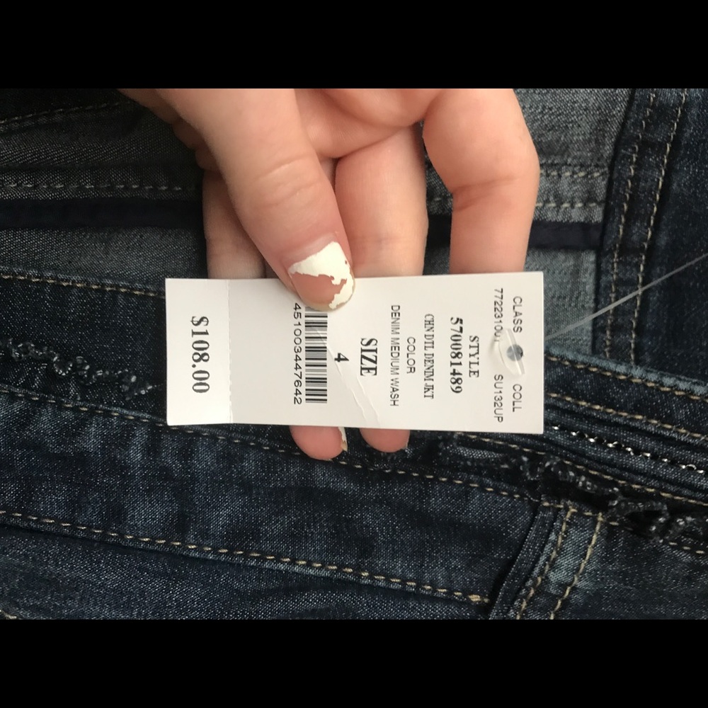 White House Black Market Dark Blue Jean Jacket - Picture 2 of 5